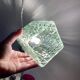 Vintage globe pendant light in green molded glass