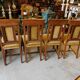 Series of 4 solid oak chairs from the end of the 19th century