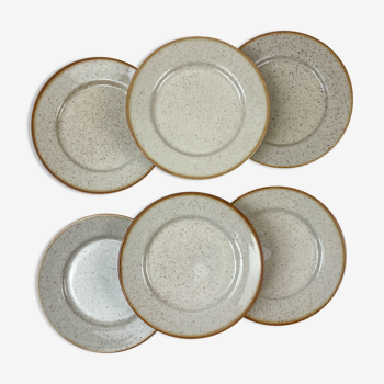 6 Small Tulowice Stoneware Plates