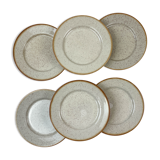 Set of 6 Tulowice stoneware plates