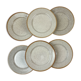 6 Small Tulowice Stoneware Plates