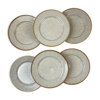 Set of 6 Tulowice stoneware plates