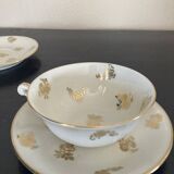 Limoges porcelain cup + 2 assorted saucers