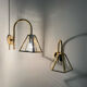 Vintage gold swan neck wall lights
