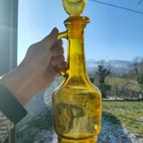 Yellow decanter with handle and spout