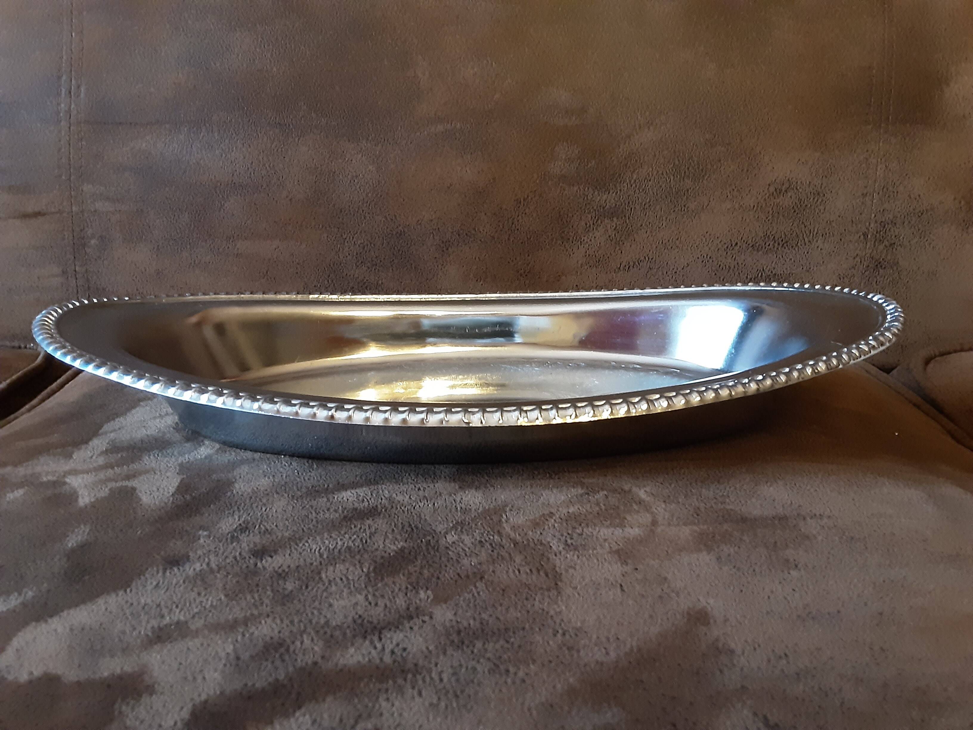 Large oval metal platter
