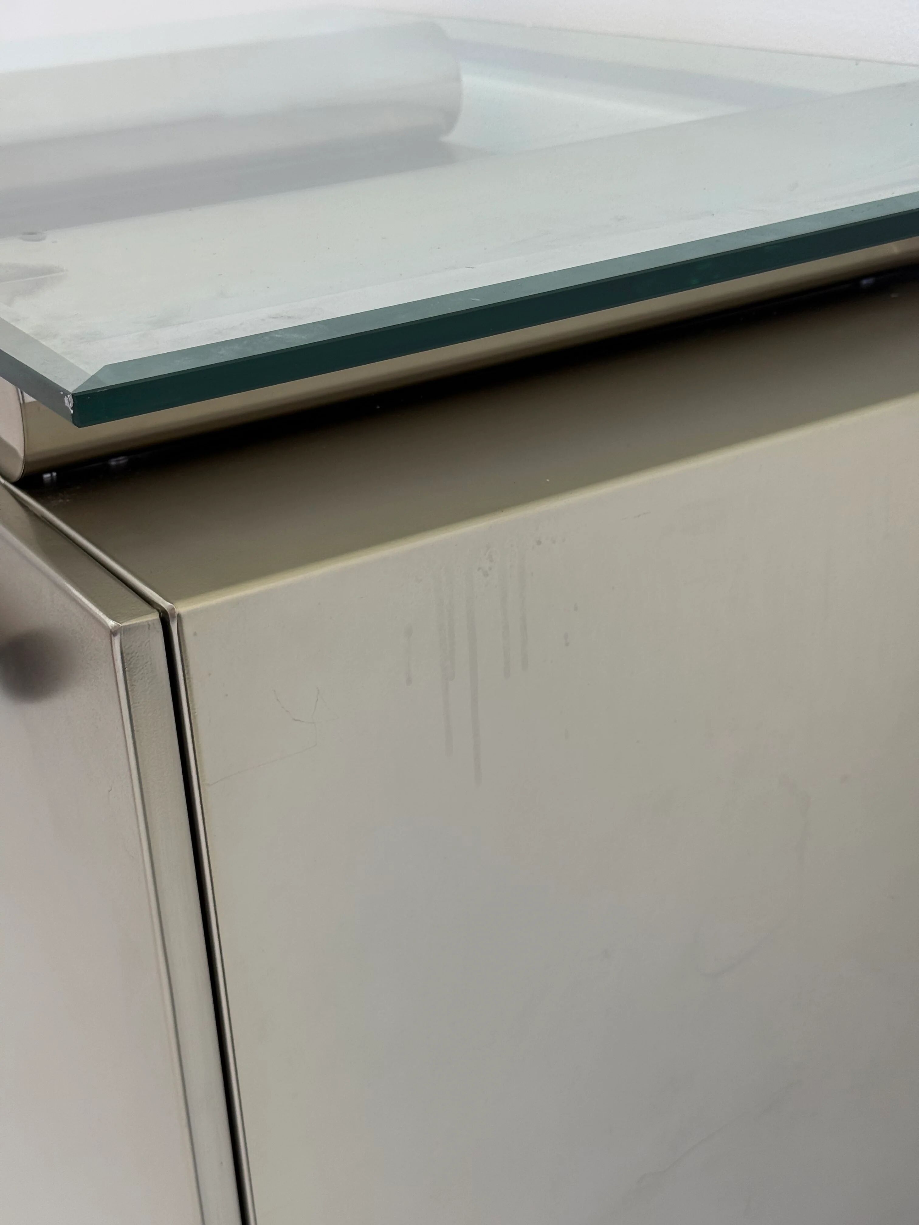 Postmodern aluminium bar cabinet by Belgochrom
