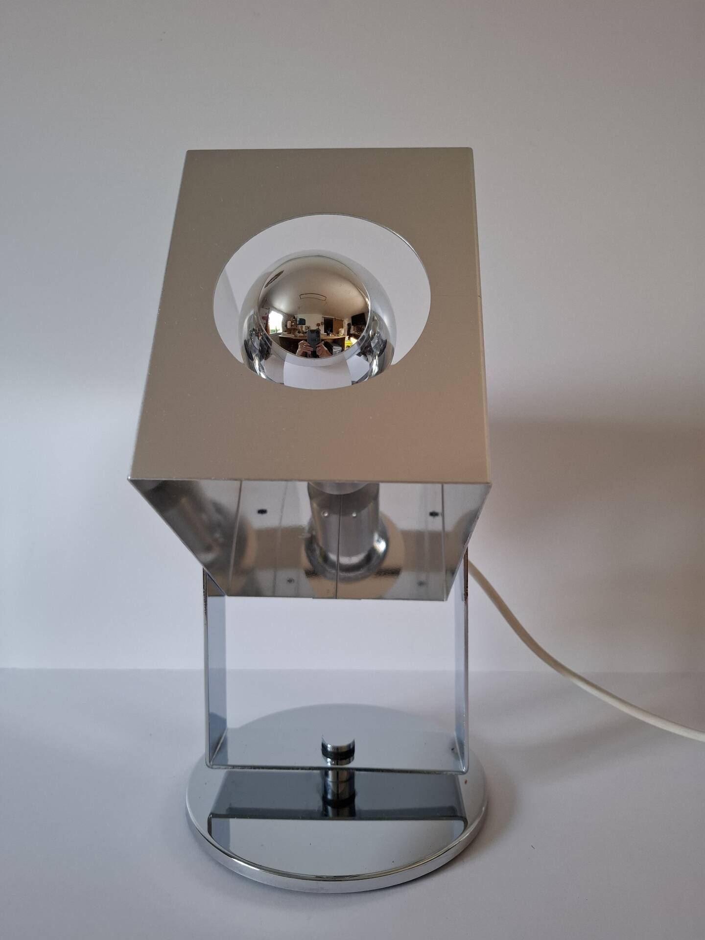 Lampe métal chromé 70's