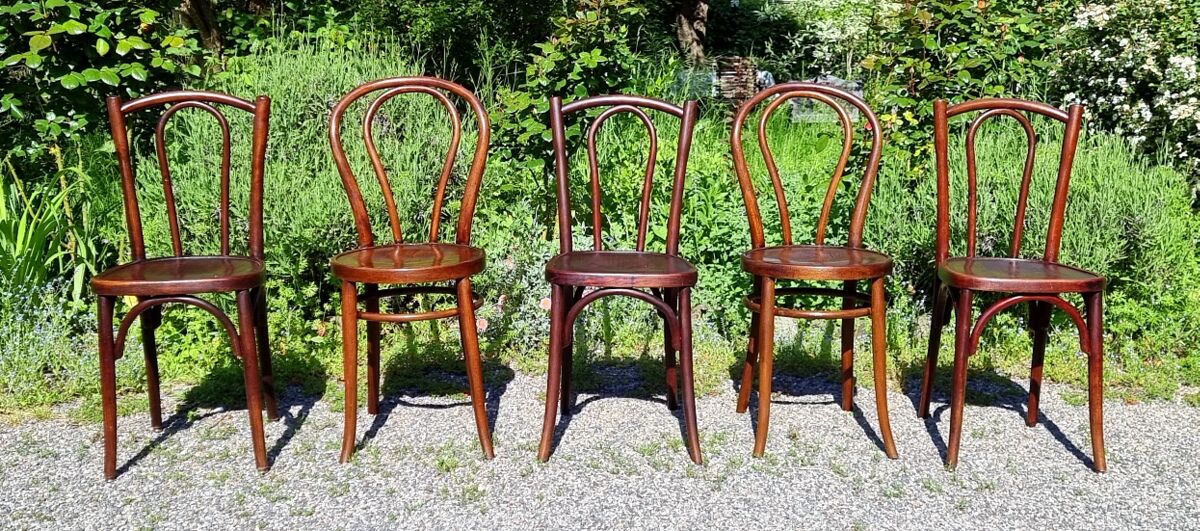 5 bistro chairs N°18 and 56 20/30s