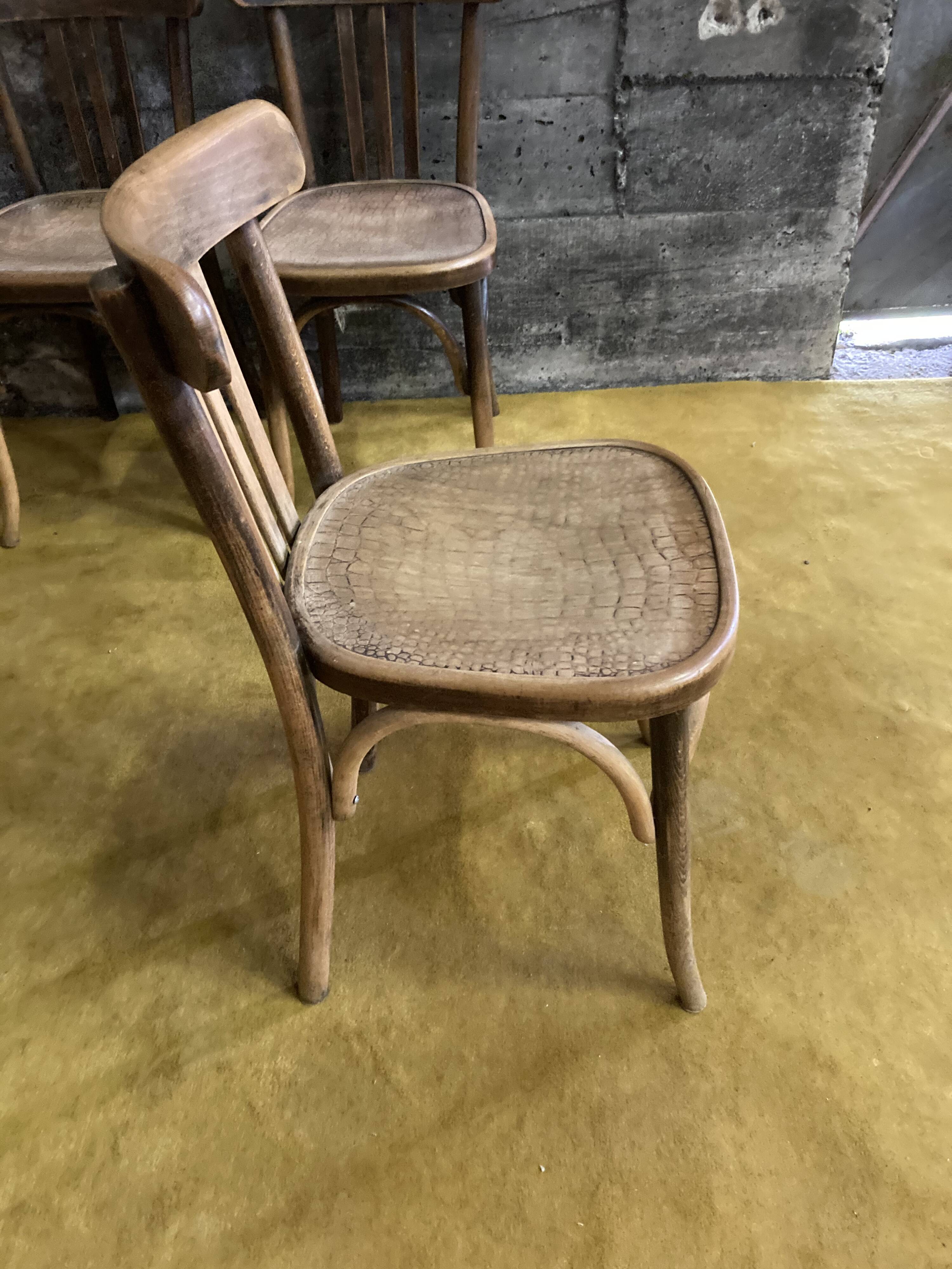 3 chairs bistro Fishel early 20th.