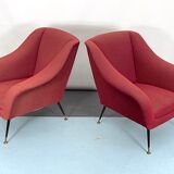 Mid-century pair of lounge chairs by Gigi Radice for Minotti, Italy 1950s
