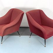 Mid-century pair of lounge chairs by Gigi Radice for Minotti, Italy 1950s