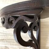 openwork dark wood wall corner shelf