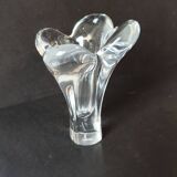 Bayel crystal vase – floral pattern – French glassware