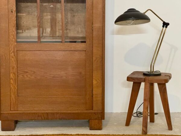 Petite bibliothèque vintage art déco en chêne ￼
