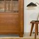 Small vintage art deco oak bookcase