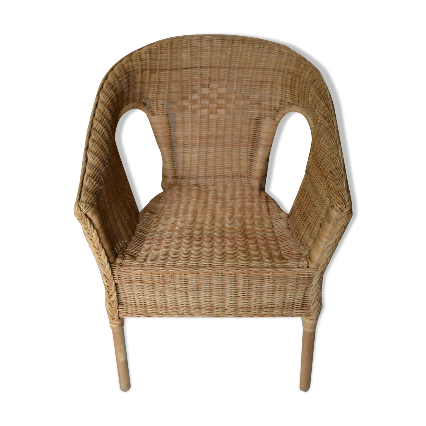 Fauteuil en rotin vintage années 60