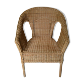 Fauteuil en rotin vintage années 60