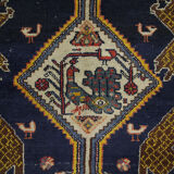 Antique Handmade Persian Hamadan Wool Area Rug 108x138cm