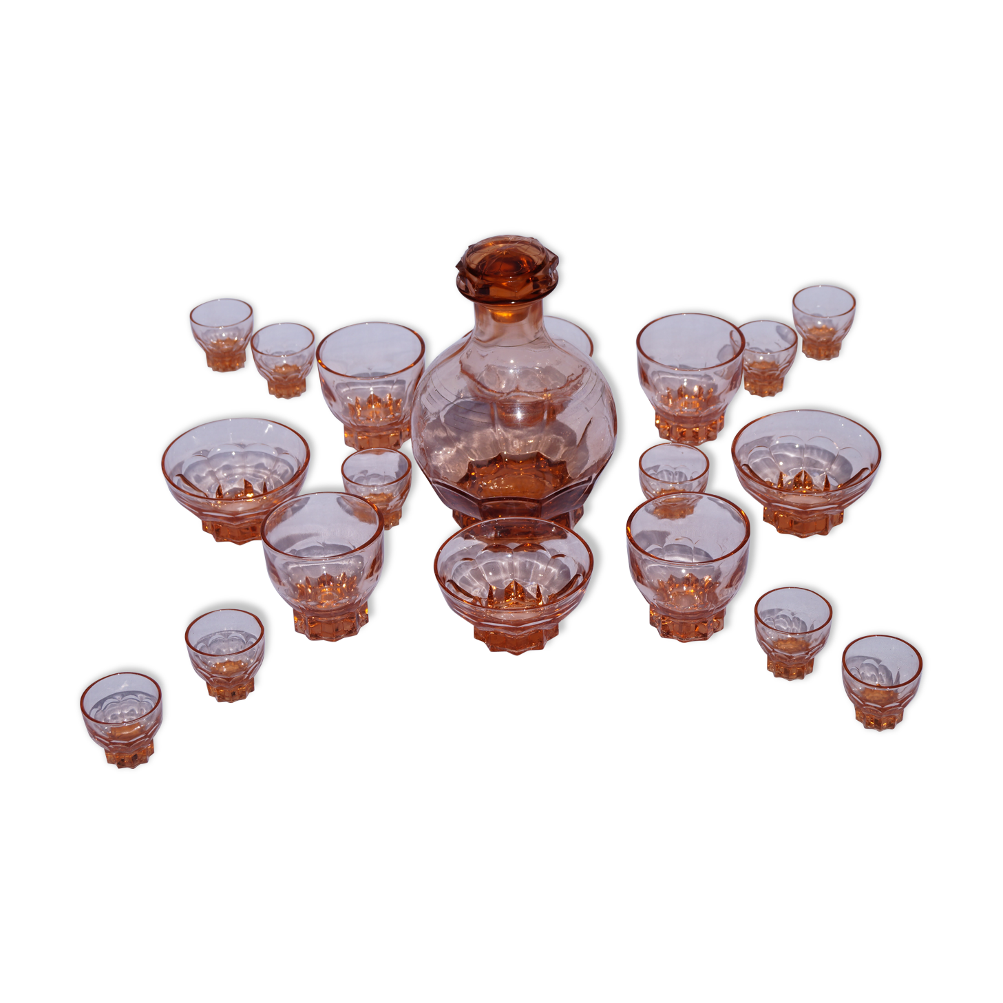 Ensemble carafe à liqueur et verres