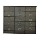 Meuble a clapets industriel ancien 15 casiers