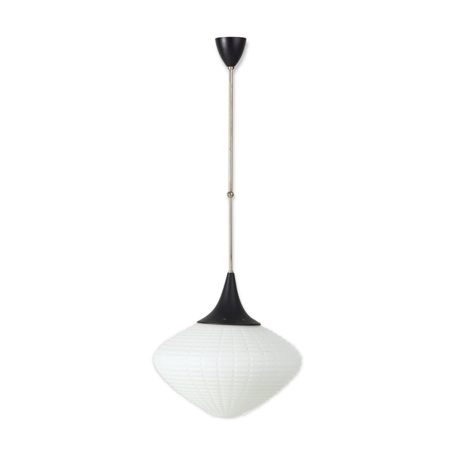 Opaline glass hanging lamp 1950