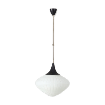 Opaline glass hanging lamp 1950