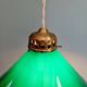 Art Deco pendant light in conical green opaline, 1920s-30s
