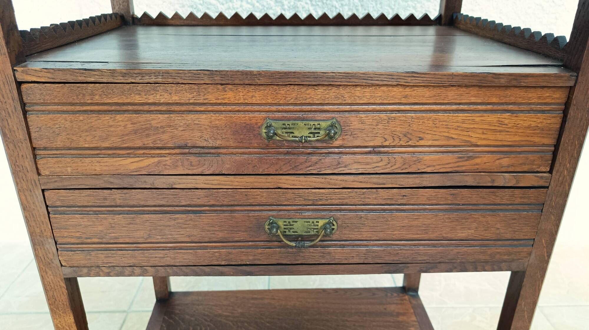 Vintage oak accent cabinet