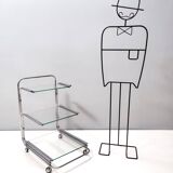 Serving Cart with Three Glass Shelves, Italy