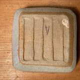 Stoneware ashtray, floral pattern