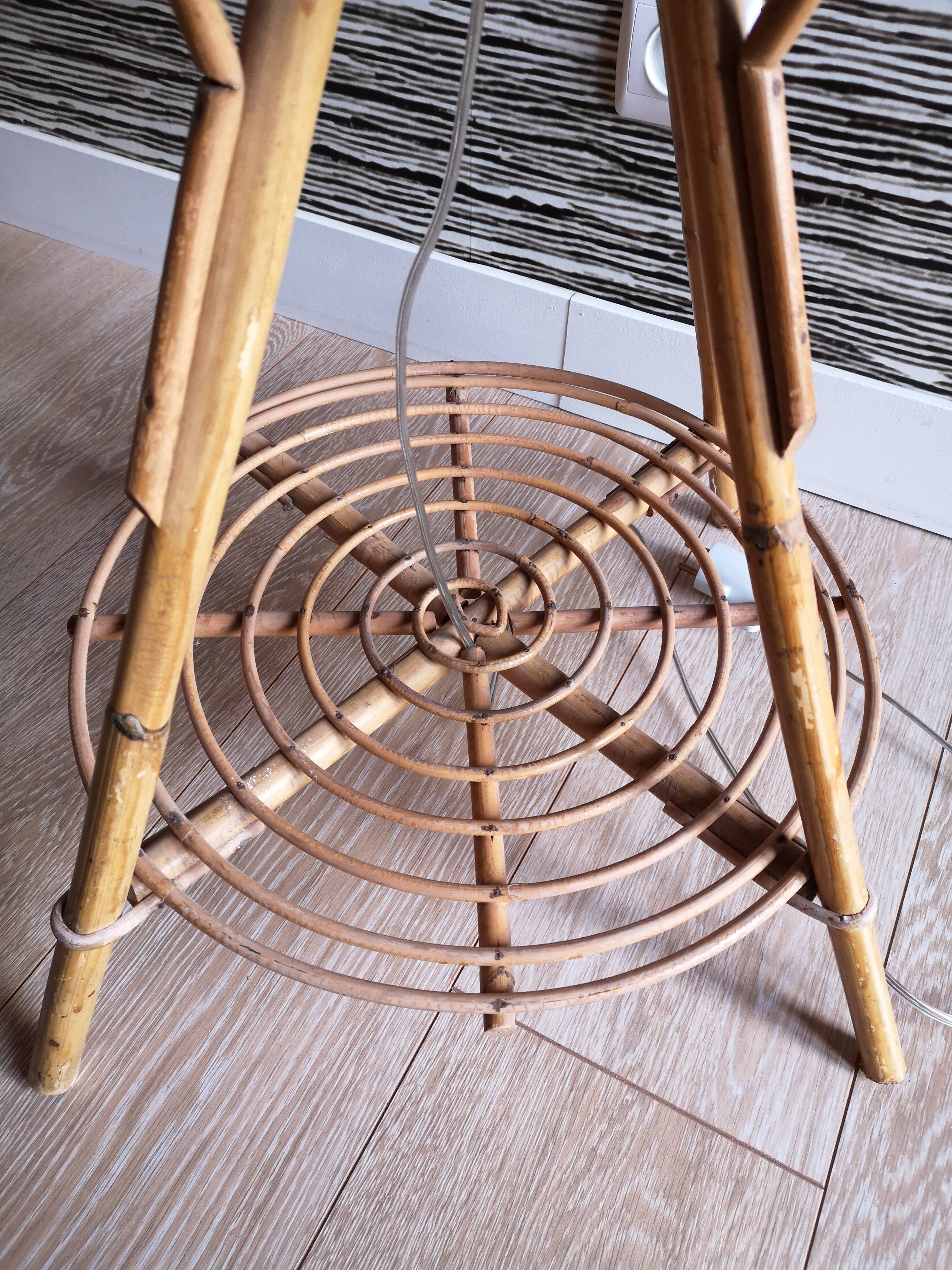 Vintage rattan lamp lamp in 60s