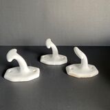 Set of 3 porcelain hooks
