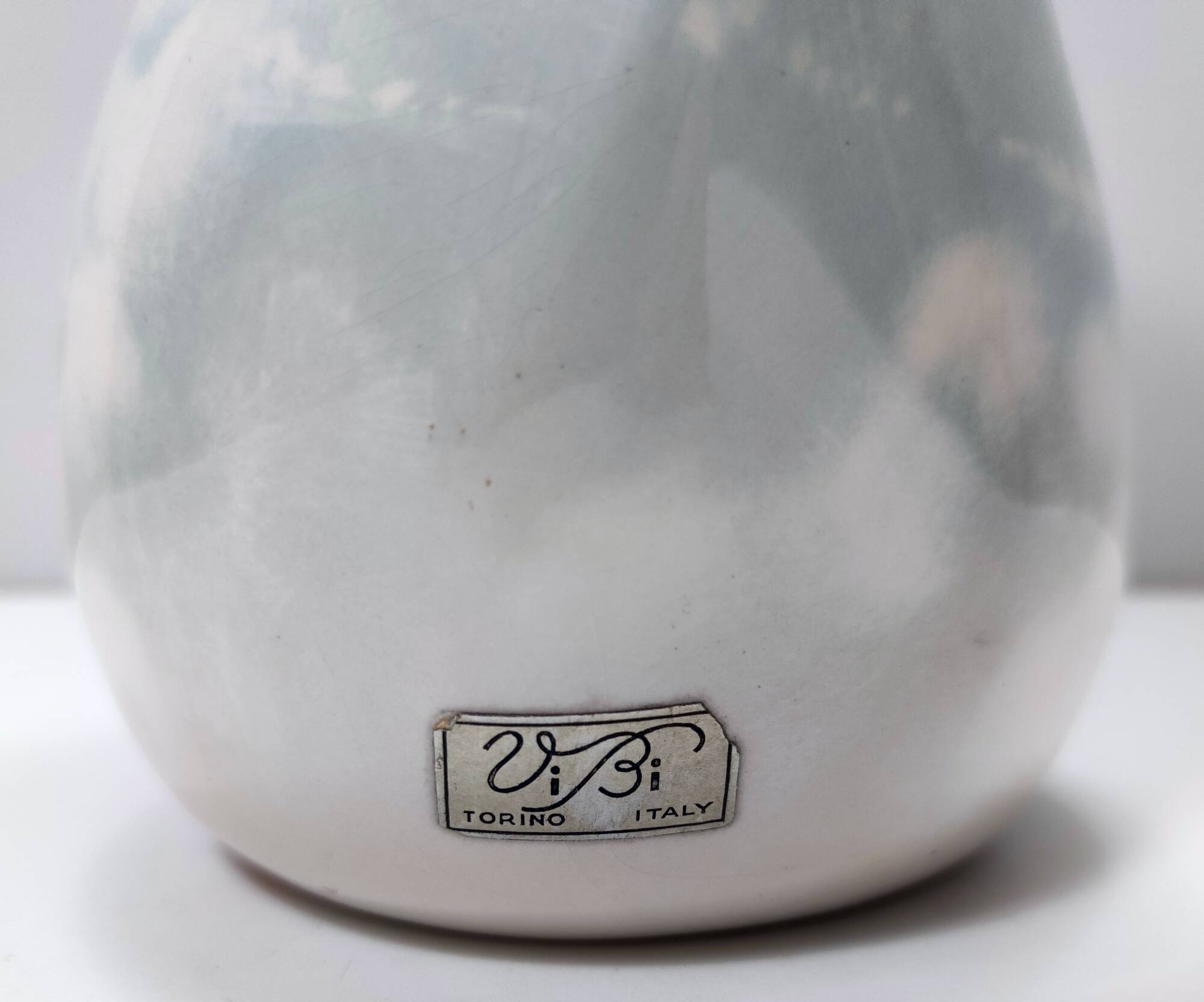 Lacquered and Airbrushed Ceramic Centerpiece /Vase Model Nr 182/2 by Vibi,