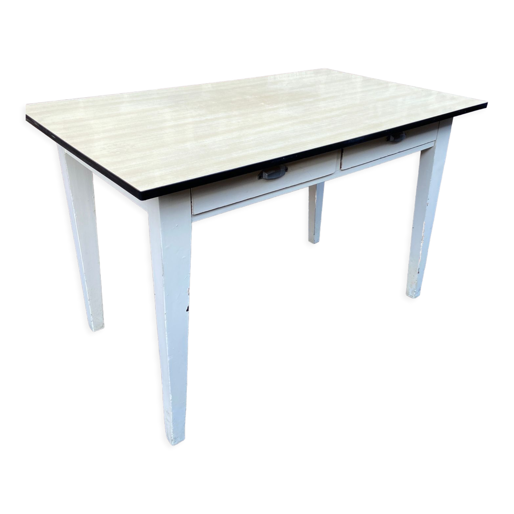 Kitchen table in formica & wood 50s