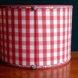 Abat-jour cylindrique vichy rouge et liberty