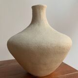 Vase en grès blanc chamotté