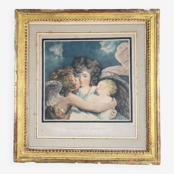 Gravure XVIIIe Guardian Angels Joshua Reynolds Charles Howard Hodges