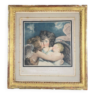 Gravure XVIIIe Guardian Angels Joshua Reynolds Charles Howard Hodges