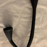 Pair of black candlesticks art deco in steel Habitat 1970