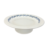 Compotier piédouche fleurs bleues Longwy
