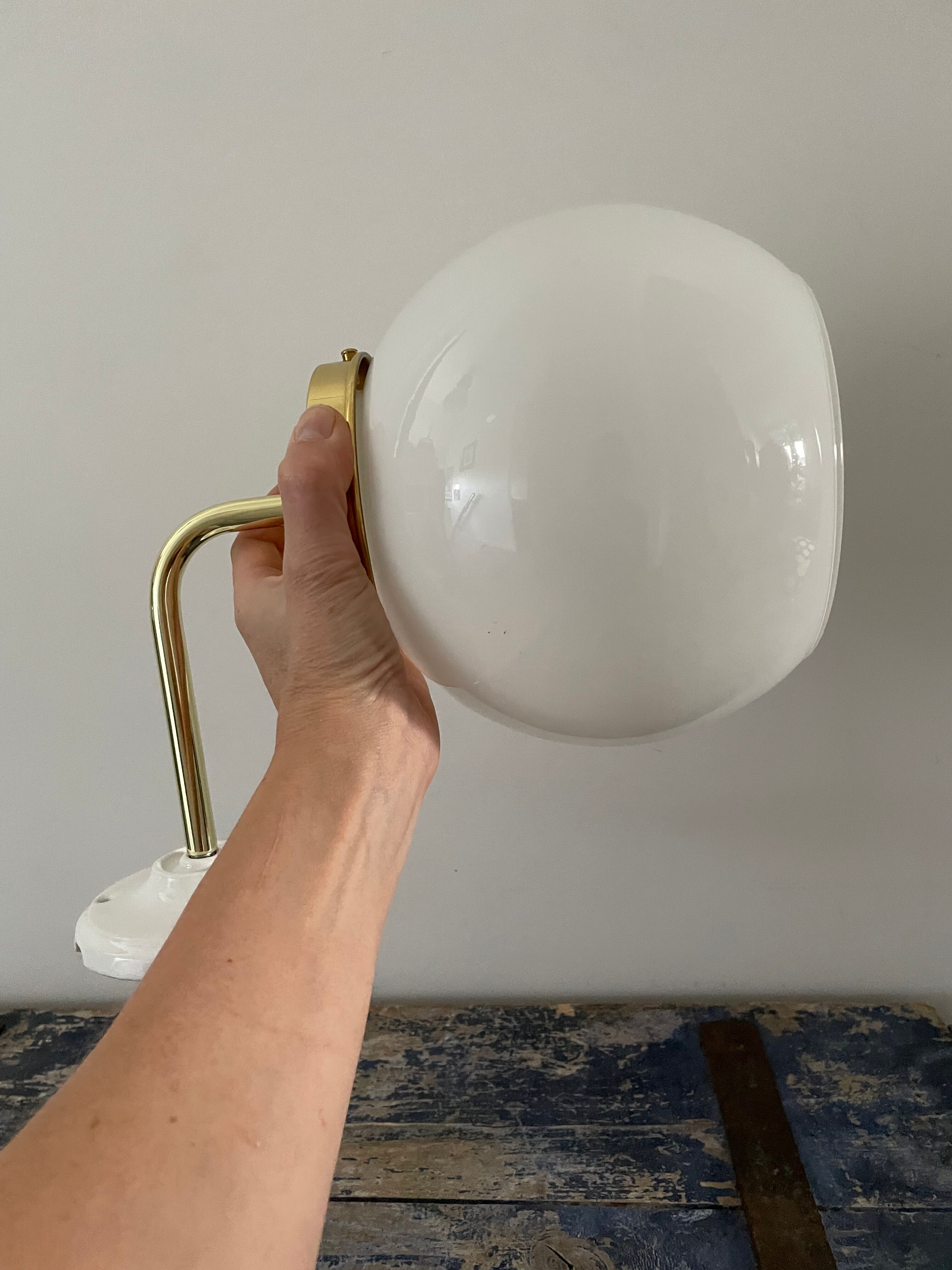 Vintage white opaline wall lamp