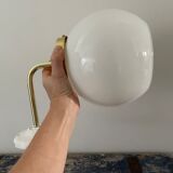 Vintage white opaline wall lamp