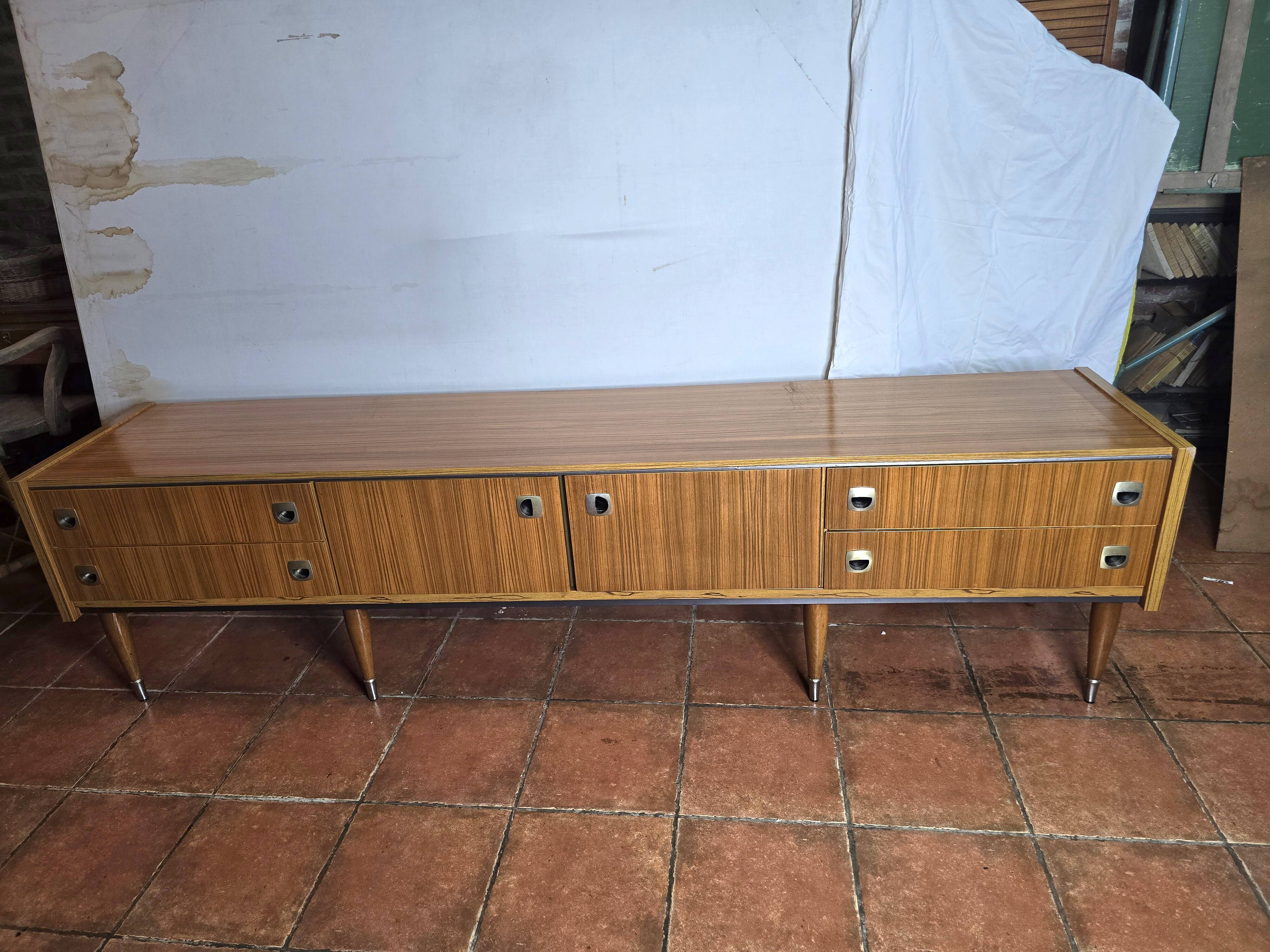 Scandinavian low sideboard from the 60s in teak