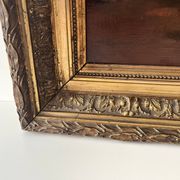 Oil on canvas of a still life with pears 1911, antique framed painting