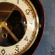 Vintage formica clock silent asymmetrical wall clock "Ajas Besançon black red"