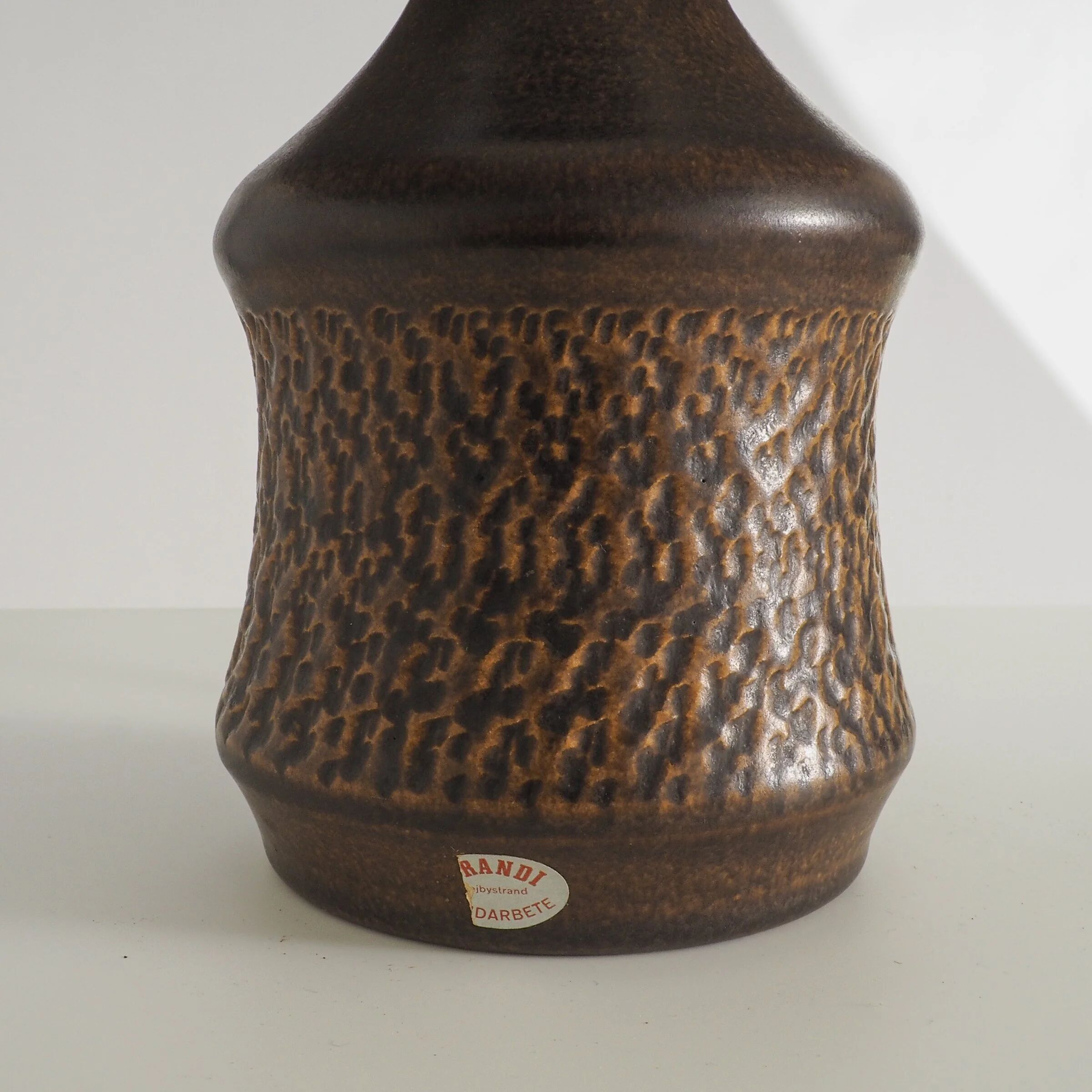 Swedish ceramic table lamp by Henry Brandi for Vejbystrand