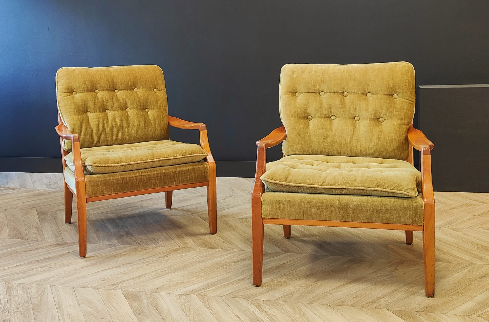 Two mid century armchairs