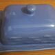 Butter maker in blue ceramic fish pattern