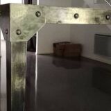 Large riveted metal high table Eiffel style